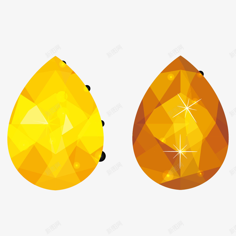 黄色水晶矢量图eps免抠素材_新图网 https://ixintu.com 图案 水晶 水晶分割 钻石 黄色 矢量图
