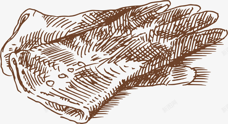 欧式生活元素素描线稿图png免抠素材_新图网 https://ixintu.com 复古 帽子 手套 手绘 素描 线稿