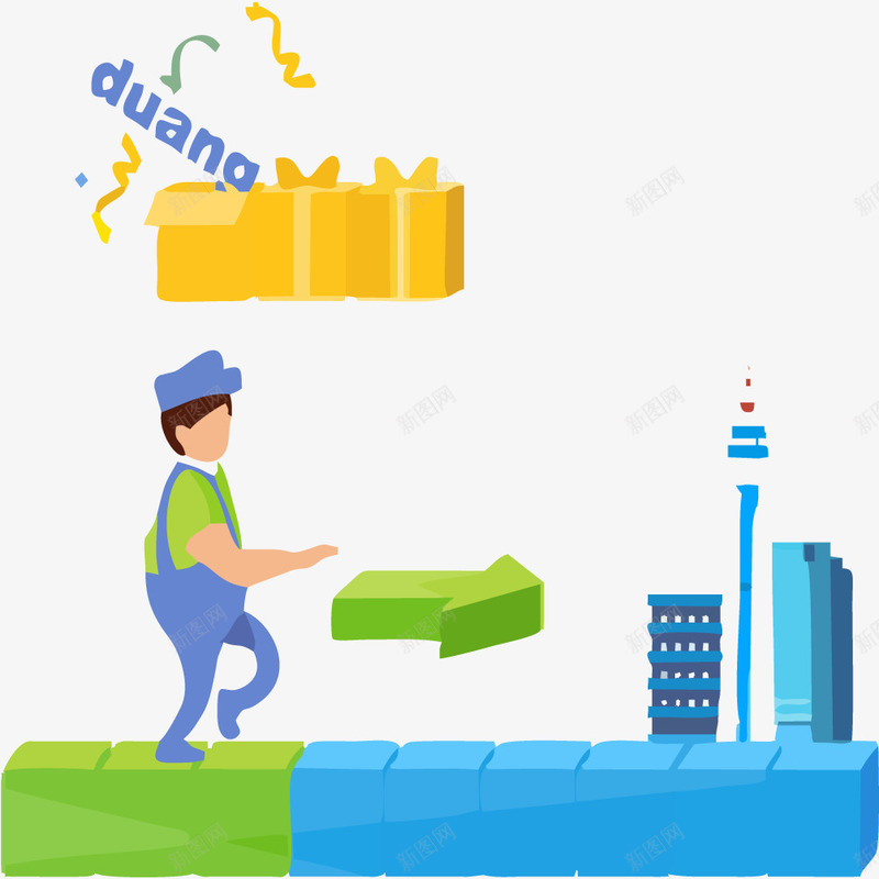快递员与包裹png免抠素材_新图网 https://ixintu.com 免抠快递插画 创意 包装 包裹 快递 快递员