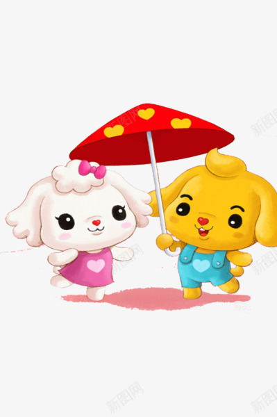 打伞小狗情侣png免抠素材_新图网 https://ixintu.com 伞 卡通 小狗 情侣 撑着雨伞的 爱情