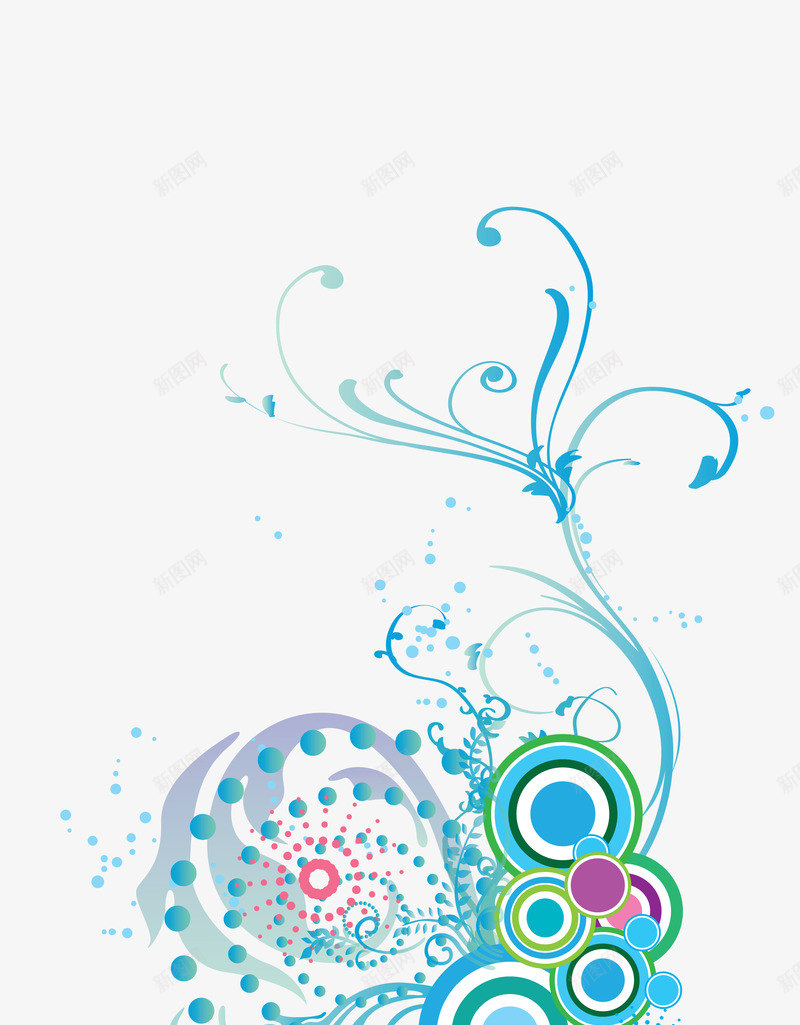 青色时尚圆形圆环图案png免抠素材_新图网 https://ixintu.com psd 图案 圆形 环形圈 青色