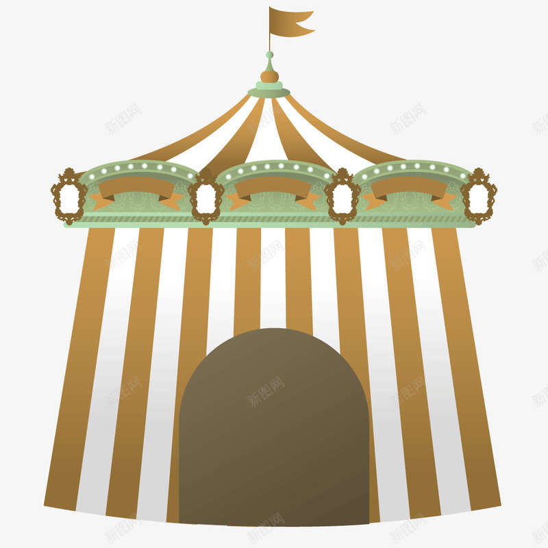 金色质感条纹蒙古包png免抠素材_新图网 https://ixintu.com 条纹 蒙古包 质感 金色