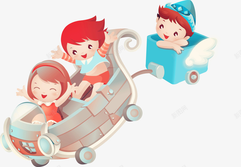 开车的小孩子png免抠素材_新图网 https://ixintu.com 卡通人物 小孩子 手绘人物