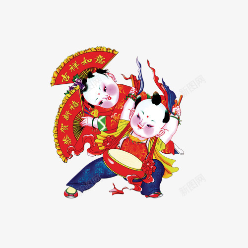 卡通人物图psd免抠素材_新图网 https://ixintu.com 人物 卡通 小孩 春节 福娃