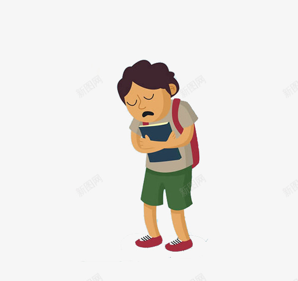 抱着书打瞌睡的小孩png免抠素材_新图网 https://ixintu.com 卡通画 小孩 打瞌睡 抱书