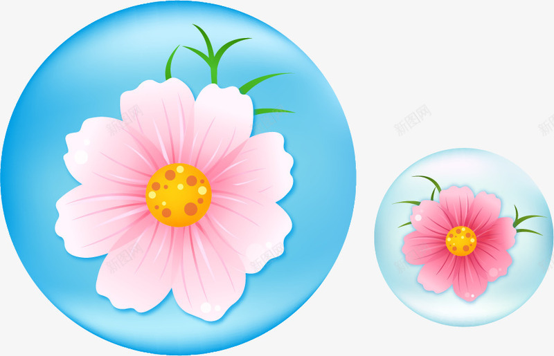 手绘水晶球png免抠素材_新图网 https://ixintu.com 手绘 水晶球 花朵