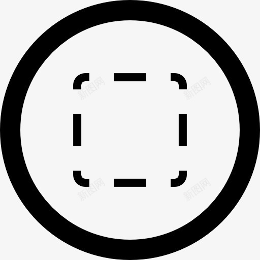 选择正方形的虚线圆形按钮图标png_新图网 https://ixintu.com metrize 圆 循环 按钮 断了线 方 界面 象征 选择