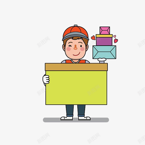 快递员送礼物png免抠素材_新图网 https://ixintu.com 人 快递员 标签 礼物
