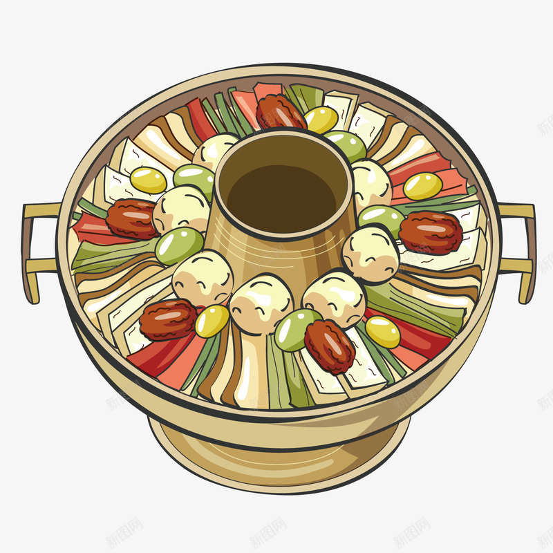 一锅手绘的韩式火锅矢量图ai免抠素材_新图网 https://ixintu.com 一锅火锅 丰盛 传统 手绘 汽锅 美味 菜肴 韩式 矢量图