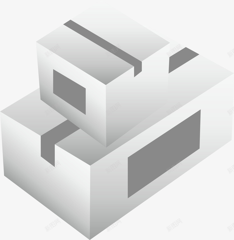 电商购物快递箱图标png_新图网 https://ixintu.com 快递箱 打包箱子 电商纸箱 白色纸箱 矢量png 纸箱