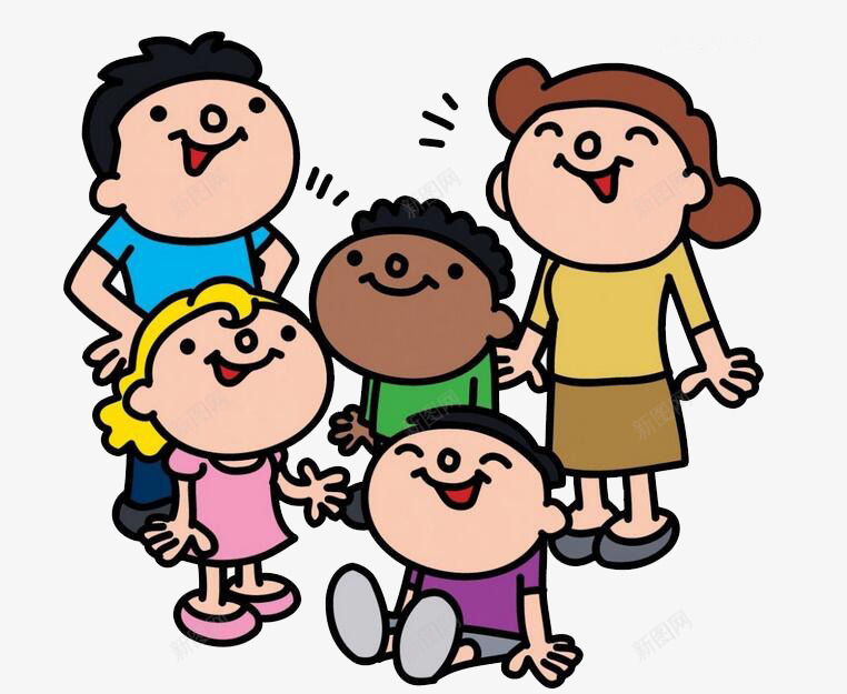 一群小孩子png免抠素材_新图网 https://ixintu.com 一群 小孩子 手绘 玩耍