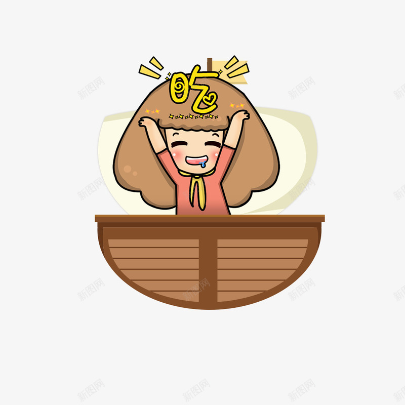 可爱小吃货png免抠素材_新图网 https://ixintu.com 卡通吃货 可爱小女孩 吃货 小女孩 手绘吃货