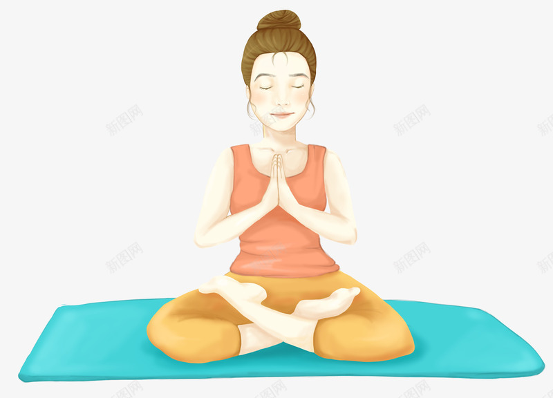 卡通手绘人物插画做瑜伽冥想的女png免抠素材_新图网 https://ixintu.com 人物插画 做瑜伽 冥想 卡通 卡通手绘人物插画做瑜伽冥想的女孩免费下载 女孩 手绘 插画