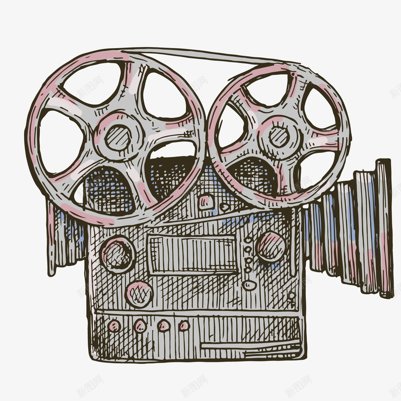 灰色手绘电影放映元素png免抠素材_新图网 https://ixintu.com 卡通插画 圆环 扁平化 手绘 拍摄 灰色 科技 线稿