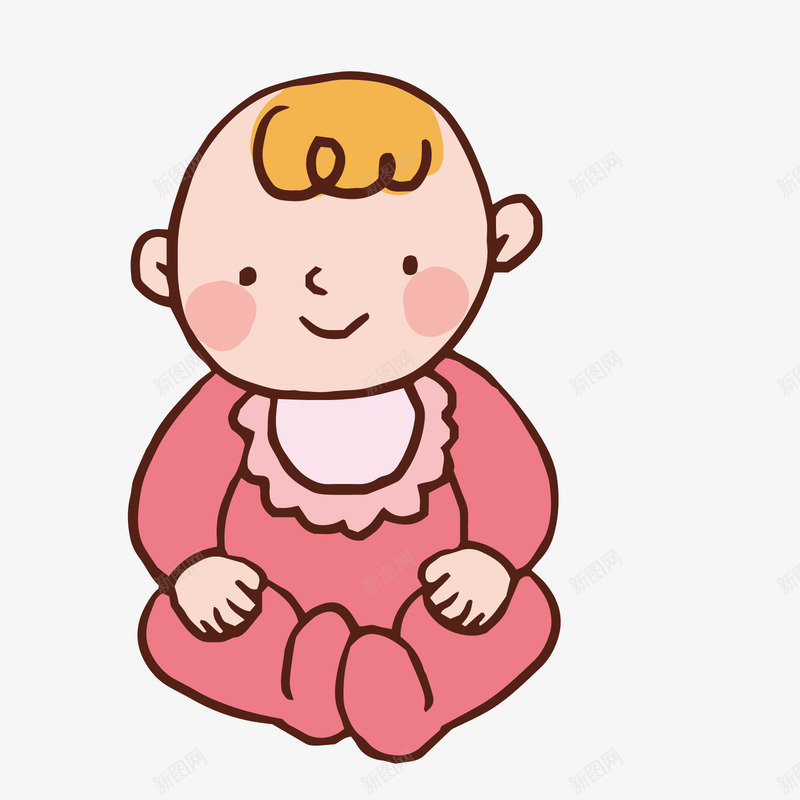 盘坐的女宝宝矢量图ai免抠素材_新图网 https://ixintu.com 可爱 婴儿抚触 婴儿模特 婴儿笑 孩子 母亲节 装饰 矢量图