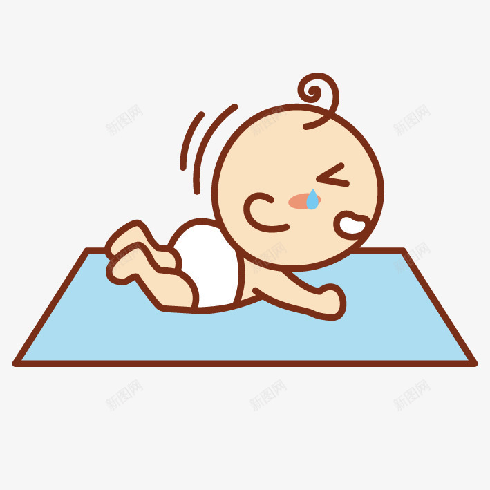 手绘婴儿爬行哭闹png免抠素材_新图网 https://ixintu.com 可爱 婴儿 婴儿哭闹 幼教 手绘婴儿哭闹 手绘婴儿爬行 插画 爬行垫