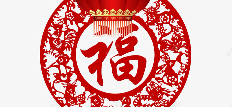 过年橱窗福字底纹png免抠素材_新图网 https://ixintu.com 底纹 橱窗 海报底纹 灯笼 过年