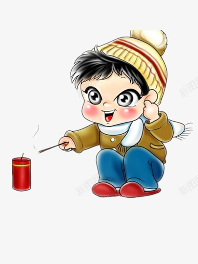 放鞭炮的小孩png免抠素材_新图网 https://ixintu.com 小孩 放鞭炮 节日图片 节日素材 过年