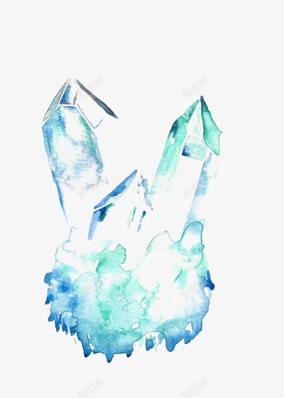 水晶png免抠素材_新图网 https://ixintu.com 创意水晶 宝石 手绘水晶 晶体 水彩水晶