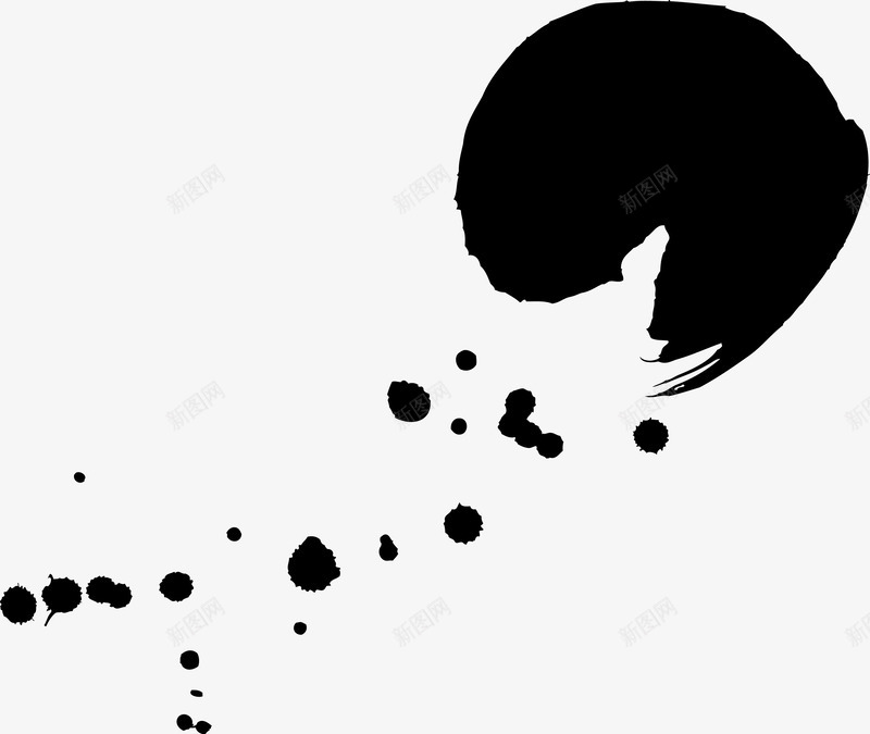 泼墨笔刷水墨装饰png免抠素材_新图网 https://ixintu.com 免抠素材 水墨装饰素材 泼墨笔刷 背景素材
