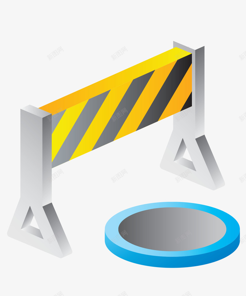 条纹路障标志png免抠素材_新图网 https://ixintu.com e 卡通 条纹 路标 路障 障碍