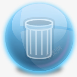蓝色水晶圆形图标垃圾桶png_新图网 https://ixintu.com 图标 圆形 垃圾桶 水晶 蓝色