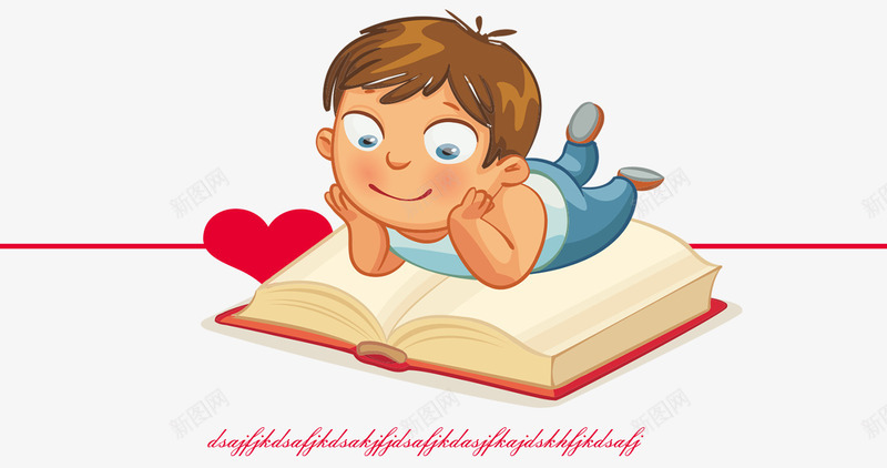 看书的小孩psd免抠素材_新图网 https://ixintu.com 上课 书本 卡通书本 卡通小孩 学习 学校 小孩 看书 课堂