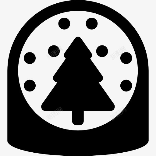 雪球一树图标png_新图网 https://ixintu.com 树 水晶建筑 装饰 雪