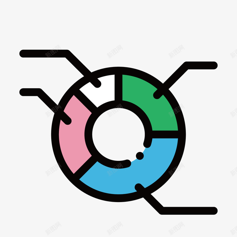 彩色手绘数据分析元素图标png_新图网 https://ixintu.com 分析 卡通图标 圆环 彩色 手绘 数据 标记 行情