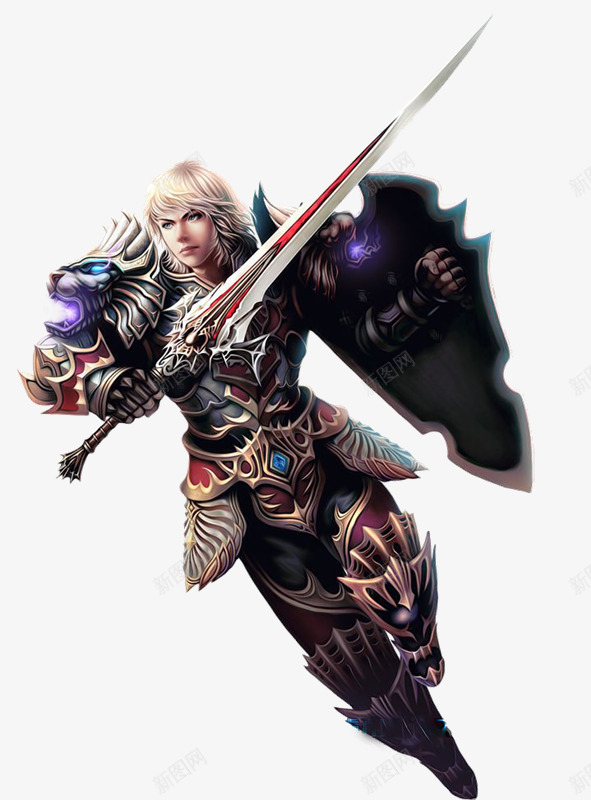 长剑盾牌战士彩绘png免抠素材_新图网 https://ixintu.com 彩绘 战士 盾牌 长剑