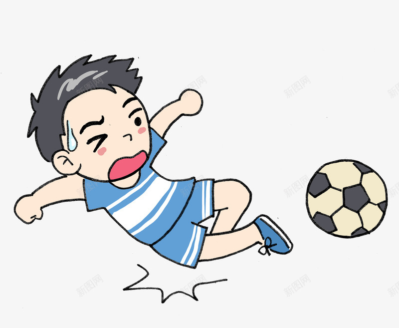 卡通人物png免抠素材_新图网 https://ixintu.com 人物 体育 卡通 卡通人物 彩绘 插画 男孩 足球 踢球 运动