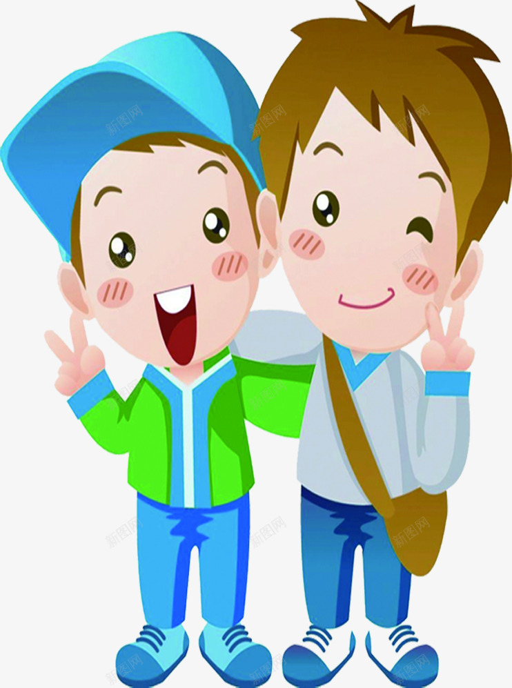 扁平风格可爱的小孩子png免抠素材_新图网 https://ixintu.com 可爱 小孩子 扁平 风格