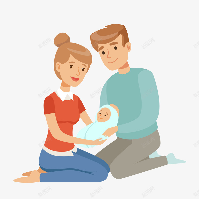 一家三口装饰png免抠素材_新图网 https://ixintu.com 一家人 三口之家 卡通婴儿 婴幼儿 背景装饰