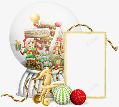 手绘魔法球边框png免抠素材_新图网 https://ixintu.com 圣诞 手绘 水晶球 相框 边框 魔法球