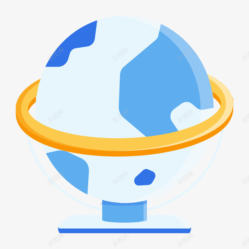 蓝色扁平化地球商务图标矢量图eps_新图网 https://ixintu.com 商务 商务图标 圆弧 圆环 地球 地球仪 扁平化 蓝色 矢量图