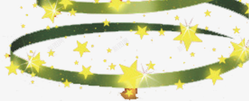 抽象圣诞树png免抠素材_新图网 https://ixintu.com 亮光 圆环 星星 绿条