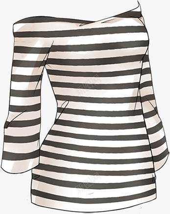 黑色条纹上衣服饰png免抠素材_新图网 https://ixintu.com 上衣 服饰 条纹 黑色