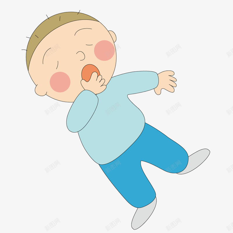 打哈欠的小孩矢量图ai免抠素材_新图网 https://ixintu.com 儿童 小孩 手绘 打哈欠 矢量人物 矢量图