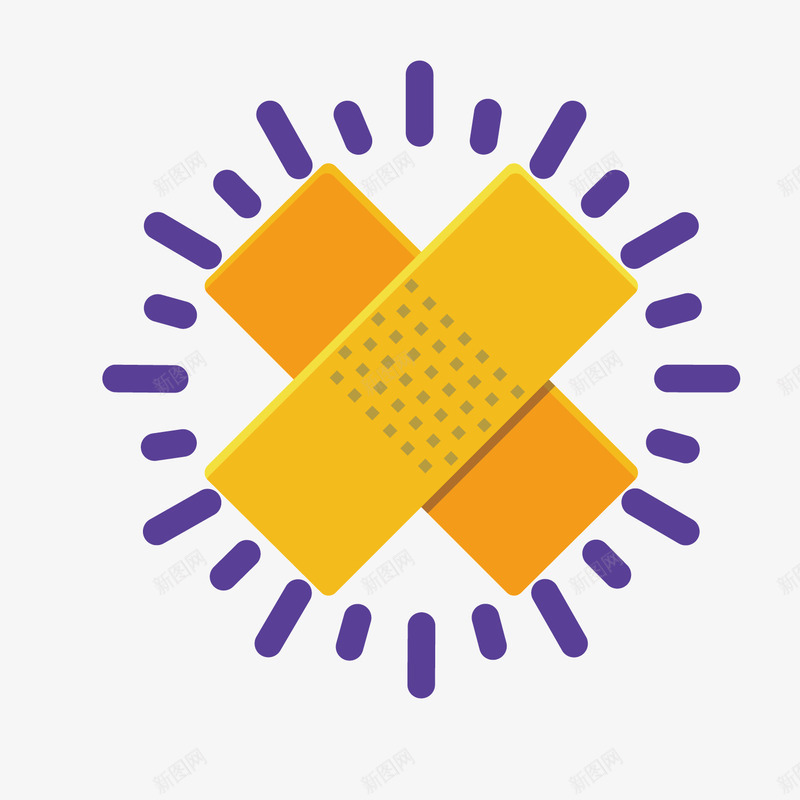 黄色创可贴png免抠素材_新图网 https://ixintu.com 光芒 几何 医疗 发光 圆环 渐变 虚线 防护 黄色