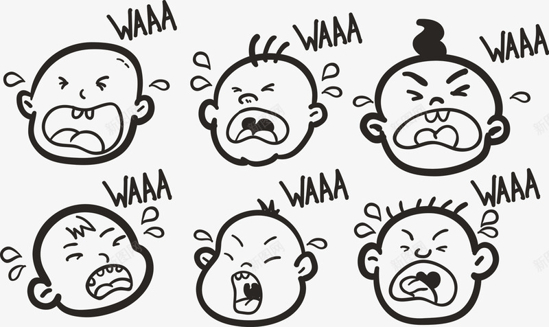 简约婴儿哭泣手绘卡通图矢量图eps免抠素材_新图网 https://ixintu.com 哭泣 头像 婴儿 婴儿哭 孩子 矢量图
