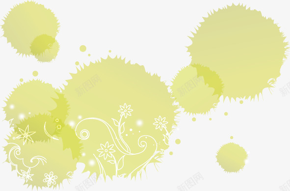 彩色墨染花纹png免抠素材_新图网 https://ixintu.com 墨染花纹 泼墨 花纹图案 黄色墨汁
