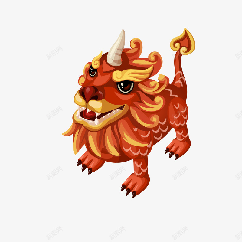 年兽过年png免抠素材_新图网 https://ixintu.com 卡通 年兽 节日 过年