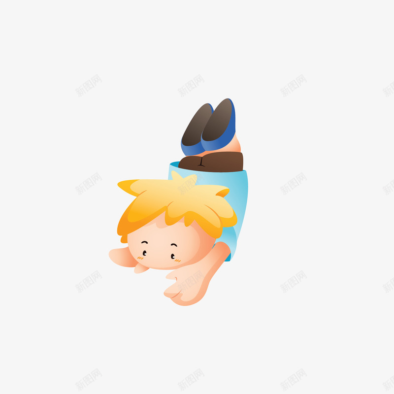 趴着的小男孩png免抠素材_新图网 https://ixintu.com 卡通 小朋友 趴着的小孩
