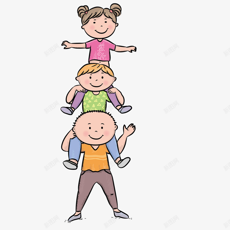 叠罗汉的小孩png免抠素材_新图网 https://ixintu.com png图形 png装饰 卡通 小孩 玩耍 装饰