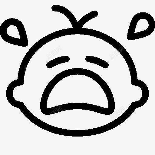 婴儿啼哭的婴儿图标png_新图网 https://ixintu.com baby crying 哭 婴儿
