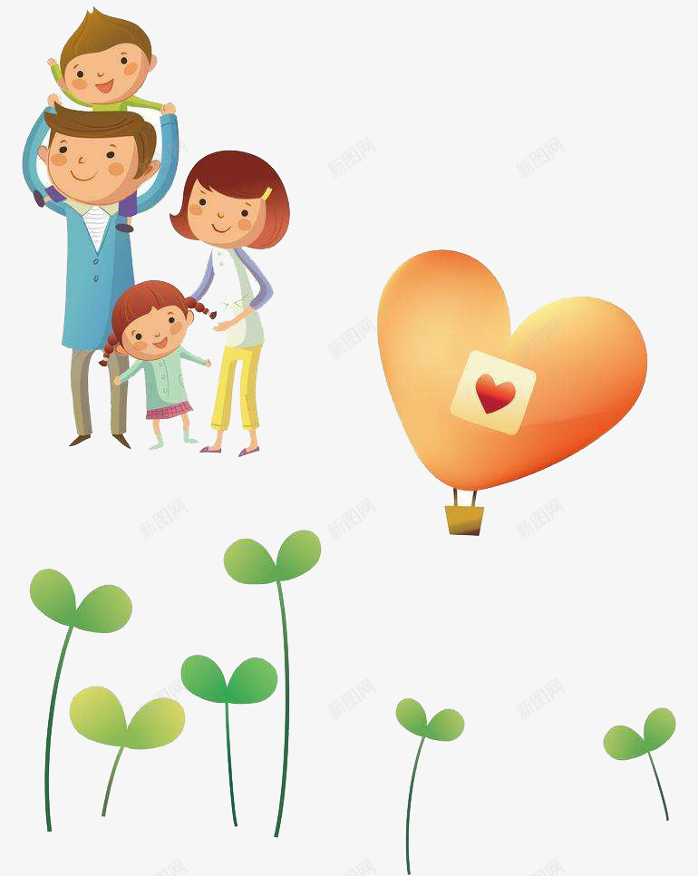 背着小孩的爸爸领着小孩的妈妈png免抠素材_新图网 https://ixintu.com 妈妈 小孩 担当 爸爸 装饰