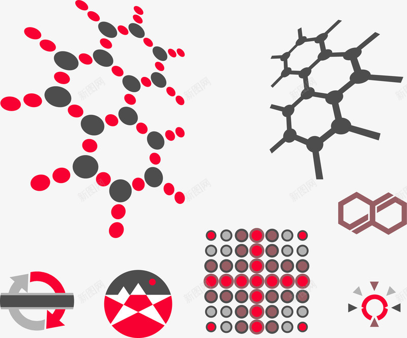 各种圆形图案矢量图图标ai_新图网 https://ixintu.com AI矢量 AI矢量素材 免费PNG 圆形图标 圆形图案 装饰图案 矢量图
