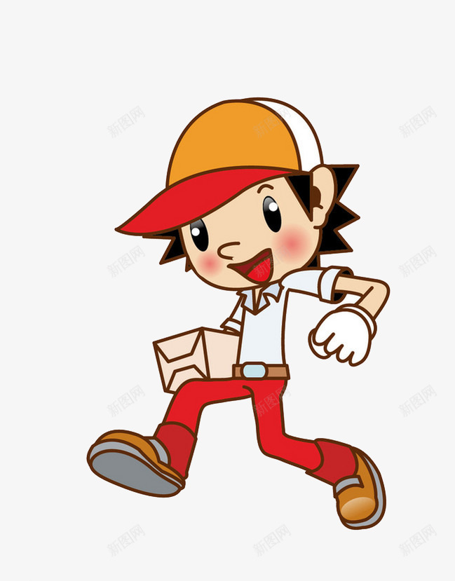快递png免抠素材_新图网 https://ixintu.com 卡通 快递员 手绘 插画