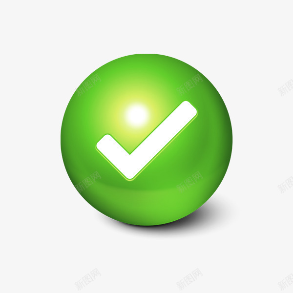 水晶小图标psd_新图网 https://ixintu.com 免费PNG素材 勾 图标 圆 绿色