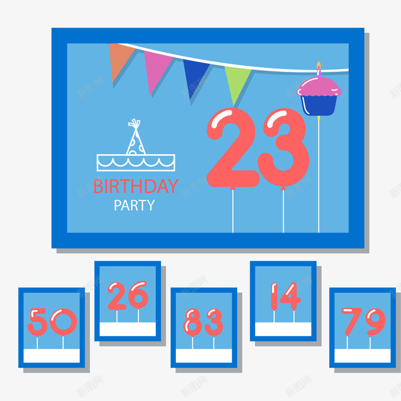 彩色生日数字贺卡png免抠素材_新图网 https://ixintu.com 彩旗 彩色生日数字贺卡 数字贺卡 生日贺卡 生日贺卡艺术字